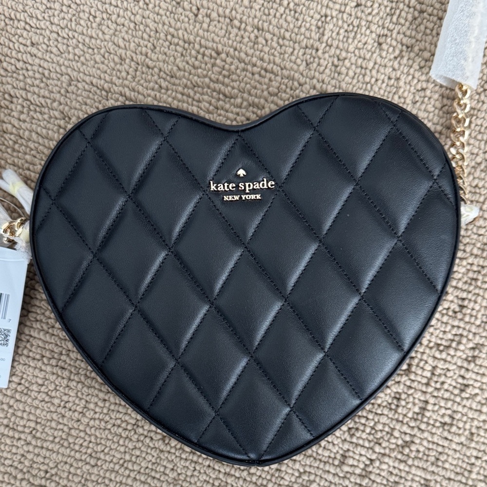 kate spade Black Quilted Heart Crossbody Bag